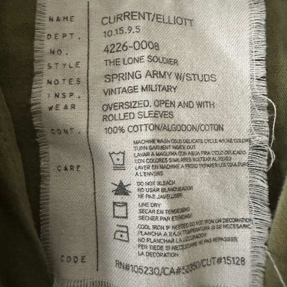 Anthropologie  Current/Elliott The Lone Soldier army Jacket - Picture 4 of 9